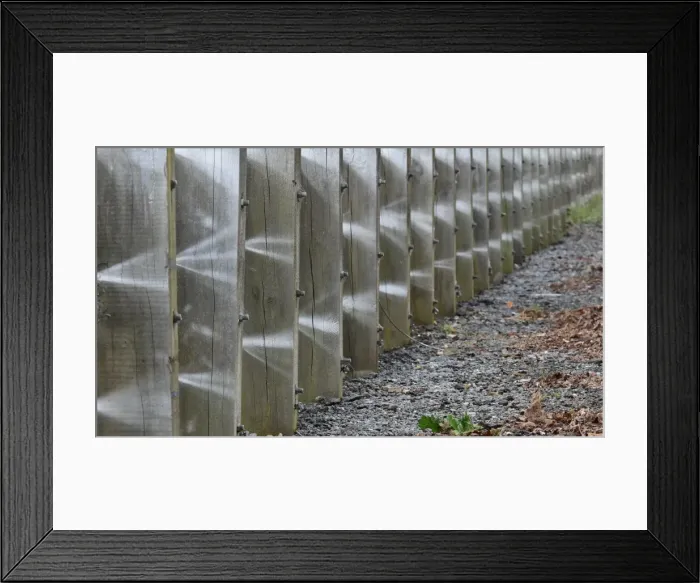 Framed Print : CM4 2000 Patterns on the Armco wooden posts