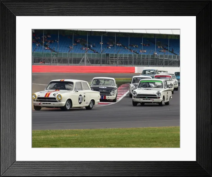 Framed Print : Ford Lotus Cortina, Andrew Haddon, Shaun Lynn, John Haugland, Arne Berg, Dion Kremer, Gabriel Kremer, Sir John Whitmore trophy, U2TC, Silverstone Classic 2014 Framed Print : Ford Lotus Cortina, Andrew Haddon, Shaun Lynn, John Haugland, Arne Berg, Dion Kremer, Gabriel Kremer, Sir John Whitmore trophy, U2TC, Silverstone Classic 2014