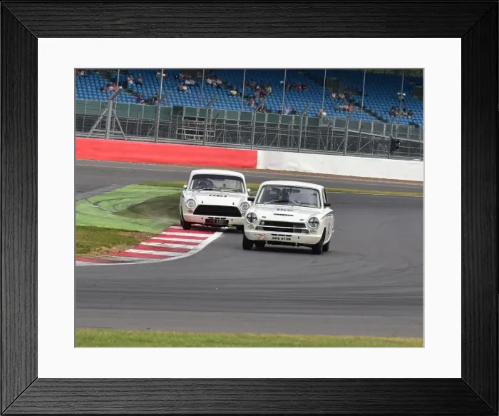 Framed Print : Gordon Shedden, Matt Neal, Ford Lotus Cortina, DPE 810 B, Richard Meaden, Grant Tromans, Ford Lotus Cortina, CPB 408 B, Sir John Whitmore trophy, U2TC, Silverstone Classic 2014 Framed Print : Gordon Shedden, Matt Neal, Ford Lotus Cortina, DPE 810 B, Richard Meaden, Grant Tromans, Ford Lotus Cortina, CPB 408 B, Sir John Whitmore trophy, U2TC, Silverstone Classic 2014
