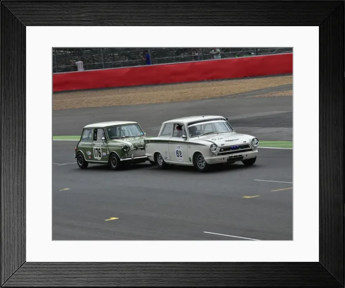 Framed Print : CM3 9996 John Avill, Ford Lotus Cortina, Nick Swift, Mini Cooper S Framed Print : CM3 9996 John Avill, Ford Lotus Cortina, Nick Swift, Mini Cooper S