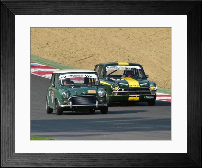 Framed Print : CM4 7433 Roger Ebdon, Mini Cooper S, Roger Stanford, Ford Lotus Cortina Framed Print : CM4 7433 Roger Ebdon, Mini Cooper S, Roger Stanford, Ford Lotus Cortina
