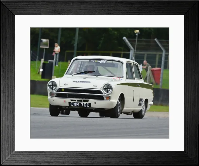 Framed Print : CJ5 6091 Tim Davies, Ford Lotus Cortina, CNR 76 C