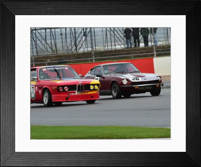 Framed Print : CM5 4124 Paul Stafford, Datsun 240Z, SUX 994 H, William Jenkins, BMW 3-0 CSL