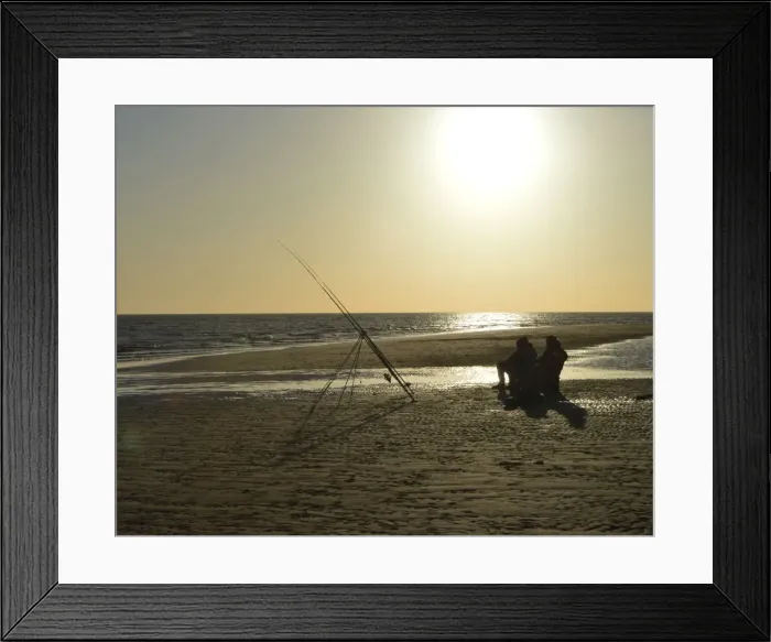 Framed Print : CJ5 2380 Evening beach fishing Framed Print : CJ5 2380 Evening beach fishing
