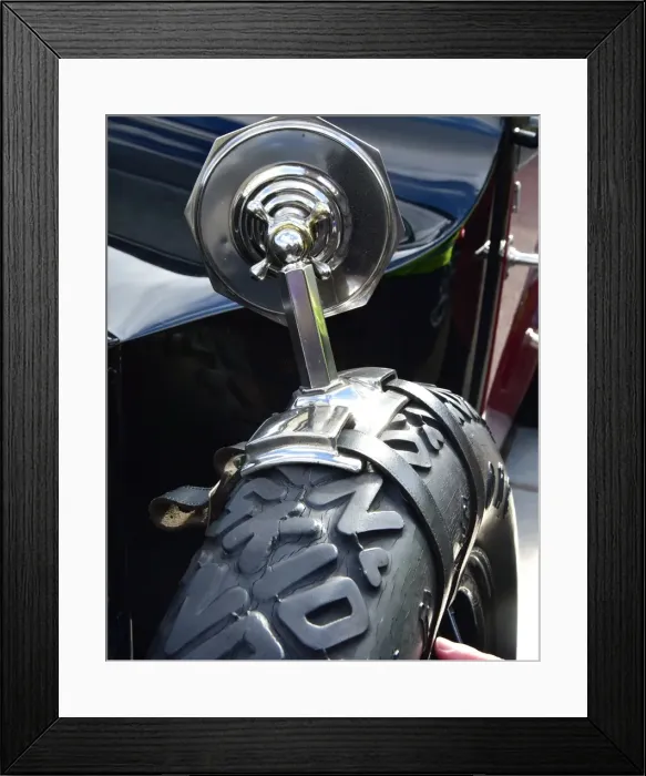 Framed Print : CM6 0620 mirror, spare wheel Framed Print : CM6 0620 mirror, spare wheel