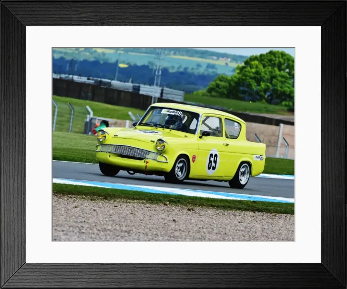 Framed Print : CM8 0377 Bob Bullen, Ford Anglia 105E