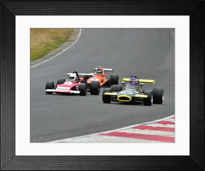 Framed Print : David Brown, Brabham BT30, Robert Simac, March 712, James Hadfield, Modus M1, Historic Formula 2, FIA International Series, HSCC Super Prix Brands Hatch 2015 Framed Print : David Brown, Brabham BT30, Robert Simac, March 712, James Hadfield, Modus M1, Historic Formula 2, FIA International Series, HSCC Super Prix Brands Hatch 2015
