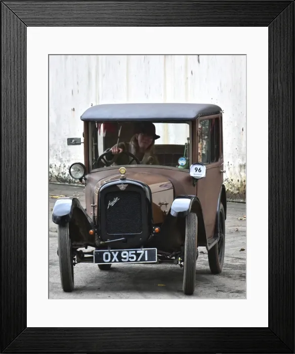 Framed Print : CM11 6739 Miss Camilla Fraser, Austin 7 Fabric Saloon