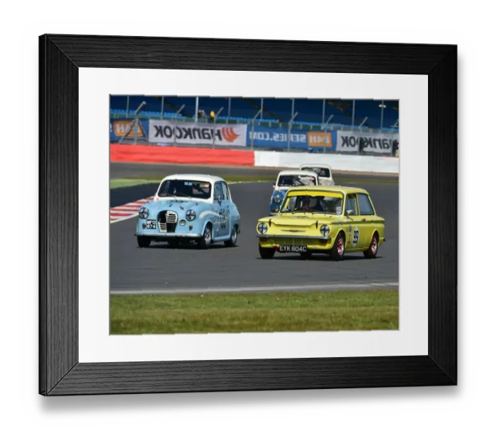Framed Print : CM12 4973 Mike Dowsett, Hillman Rallye Imp, Bruce Chapman, Austin A35 Academy