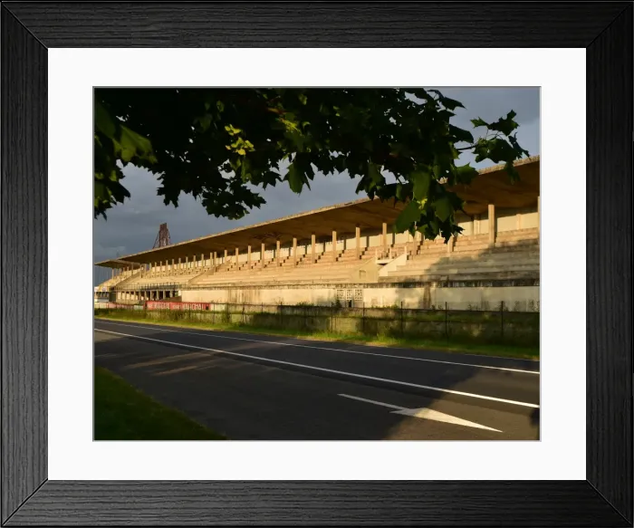 Framed Print : CM14 9828 Pits and Grandstand Reims-Gueux Framed Print : CM14 9828 Pits and Grandstand Reims-Gueux