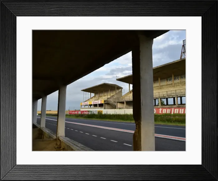 Framed Print : CM14 9843 Pits and Grandstand Reims-Gueux Framed Print : CM14 9843 Pits and Grandstand Reims-Gueux