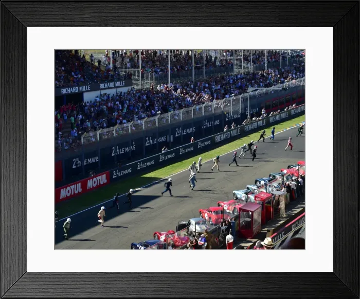 Framed Print : CM14 8716 Traditional Le Mans start Framed Print : CM14 8716 Traditional Le Mans start
