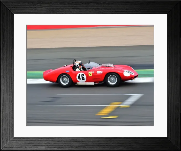 Framed Print : CM15 1383 Bobby Verdon-Roe, Nick Leventis, Ferrari 246S, Stirling Moss Trophy, pre Framed Print : CM15 1383 Bobby Verdon-Roe, Nick Leventis, Ferrari 246S, Stirling Moss Trophy, pre