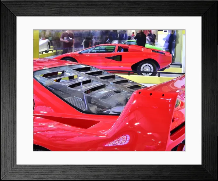 Framed Print : CM17 0068 Ferrari F40, Lamborghini Coutach Framed Print : CM17 0068 Ferrari F40, Lamborghini Coutach