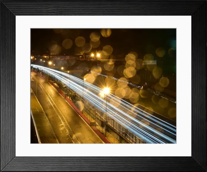 Framed Print : CM17 3331 Pit lane light trails Framed Print : CM17 3331 Pit lane light trails