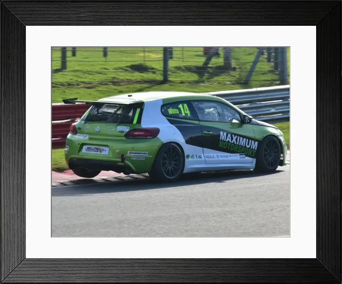 Framed Print : CM17 5786 Tom Witts, VW Scirocco R, three wheels at Surtees Framed Print : CM17 5786 Tom Witts, VW Scirocco R, three wheels at Surtees