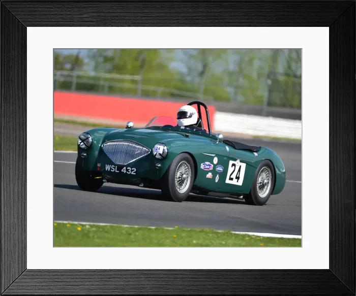 Framed Print : CM18 7237 Jim Campbell, Austin Healey 100-4