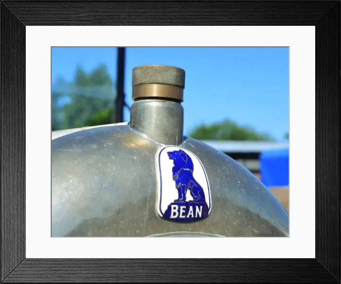 Framed Print : CJ6 8621 Bean car badge Framed Print : CJ6 8621 Bean car badge