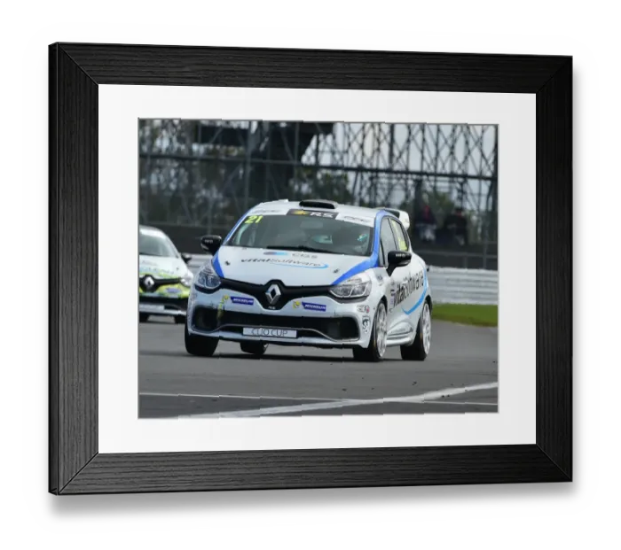 Framed Print : CM21 3476 Mike Bushell, Renault Clio Sport 220 Trophy