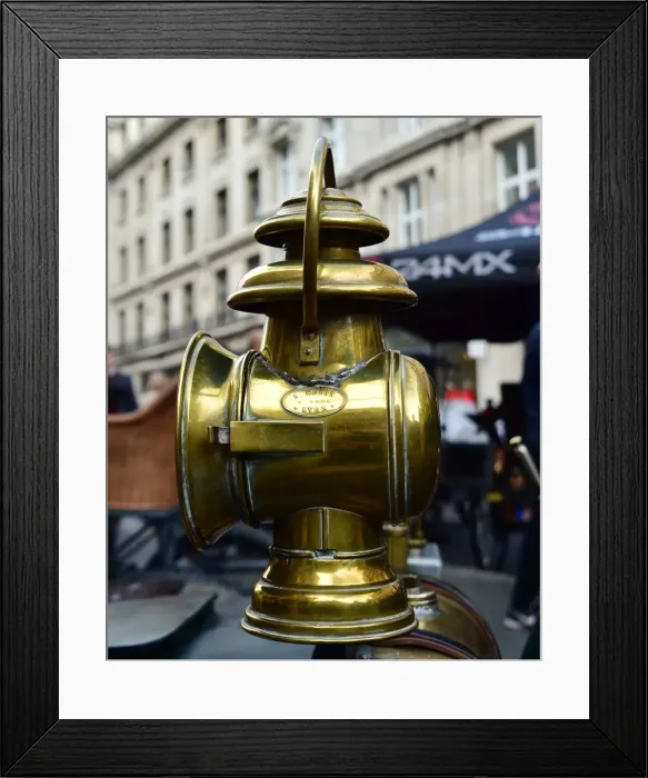Framed Print : CM21 7436 Brass car head lamp