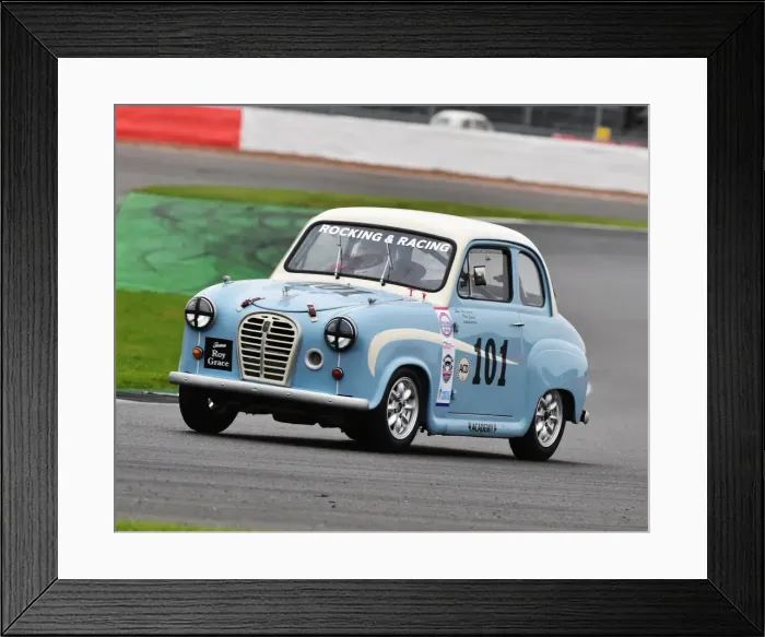 Framed Print : CM20 3674 Peter James, Alan Letts, Austin A35 Academy Framed Print : CM20 3674 Peter James, Alan Letts, Austin A35 Academy