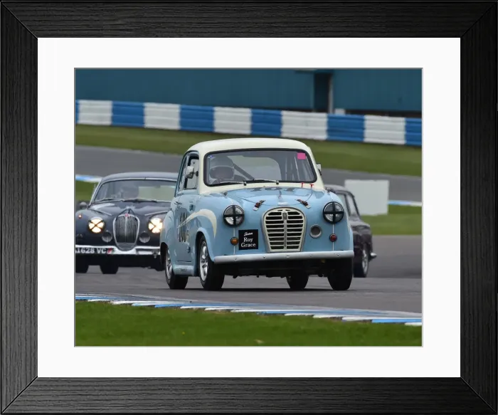Framed Print : CM18 9288 Peter James, Alan Letts, Austin A35 Academy Framed Print : CM18 9288 Peter James, Alan Letts, Austin A35 Academy