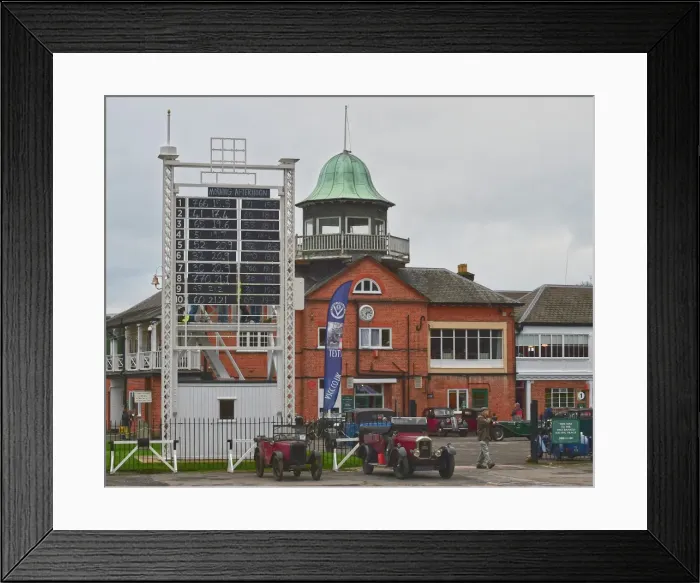 Framed Print : CM22 3191 Brooklands Clubhouse and scoreboard