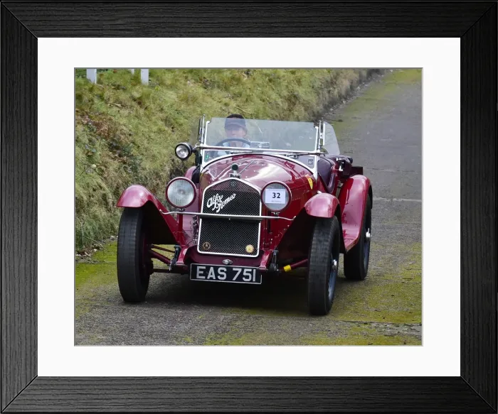 Framed Print : CM22 3120 Miss Alex Pilkington, Alfa Romeo 6C 1750