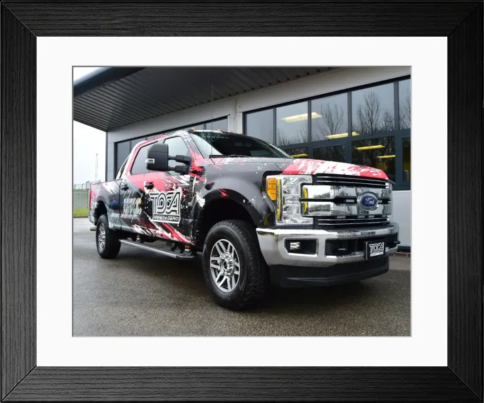 Framed Print : CM22 8306 Safety truck, Ford F250