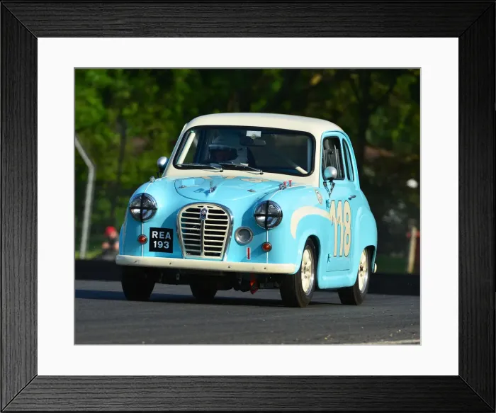 Framed Print : CJ7 3479 David Glanville, Merlin Glanville, Austin A35 Academy