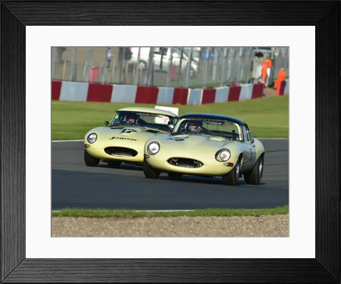 Framed Print : CM23 3258 Mark Russell, Tony Jardine, Jaguar E-Type, Robert Gate, John Cleland, Jaguar
