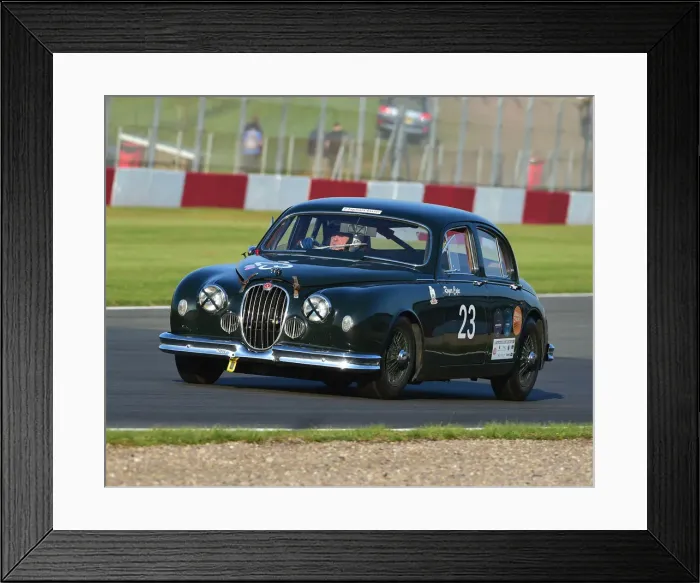 Framed Print : CM23 3238 Roger Cope, Jaguar Mk1 Saloon