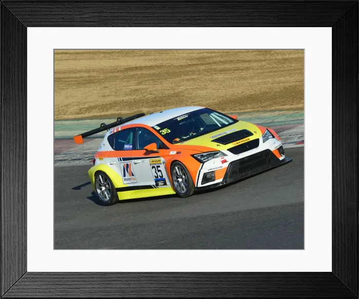 Framed Print : CJ7 6164 John Clonis, Chris Bentley, SEAT Leon TCR Framed Print : CJ7 6164 John Clonis, Chris Bentley, SEAT Leon TCR