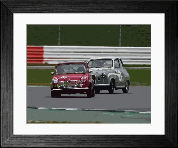 Framed Print : CM26 6797 Andy Newbound, Morris Mini, Ivan Dutton, Austin A30