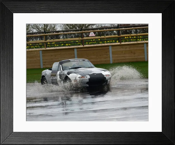 Framed Print : CM26 8872 Splashing through water, Mazda MX-5