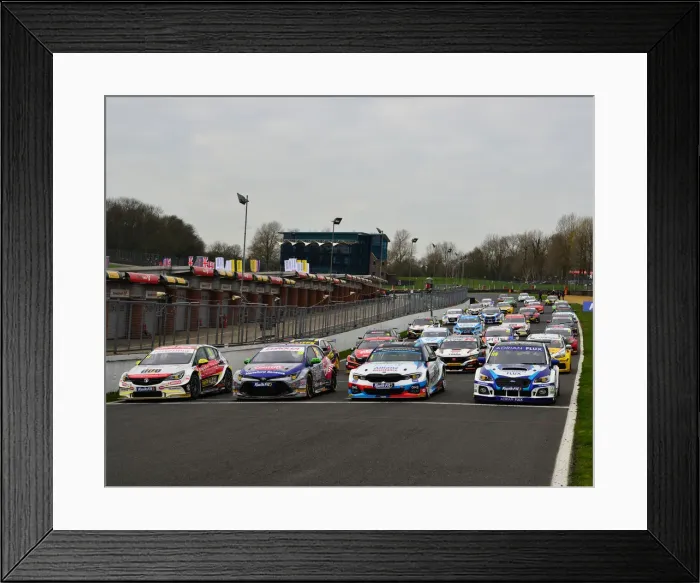 Framed Print : CJ7 7404 30 car line up for the 2019 BTCC Championship