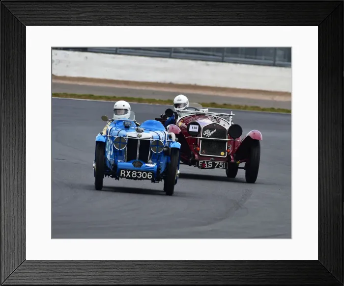 Framed Print : CM27 5401 Chris Cadman, MG Montlhery Midget, Alex Pilkington, Alfa Romeo 6C 1750