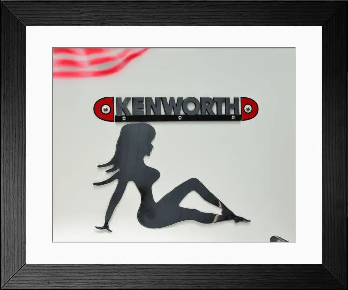 Framed Print : CJ7 9185 Mudflap Girl, Kenworth Truck Framed Print : CJ7 9185 Mudflap Girl, Kenworth Truck