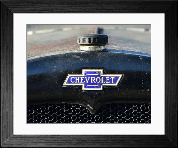 Framed Print : CM30 0881 Chevrolet radiator badge Framed Print : CM30 0881 Chevrolet radiator badge