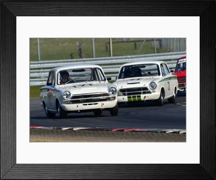Framed Print : CM30 7752 Allan Ross-Jones, Ford Lotus Cortina, Peter Smith, Ford Lotus Consul Cortina