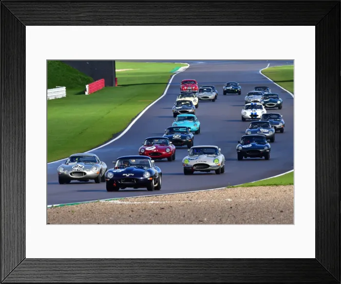 Framed Print : CJ10 1673 Twenty Jaguars head down the Hanger Straight Framed Print : CJ10 1673 Twenty Jaguars head down the Hanger Straight