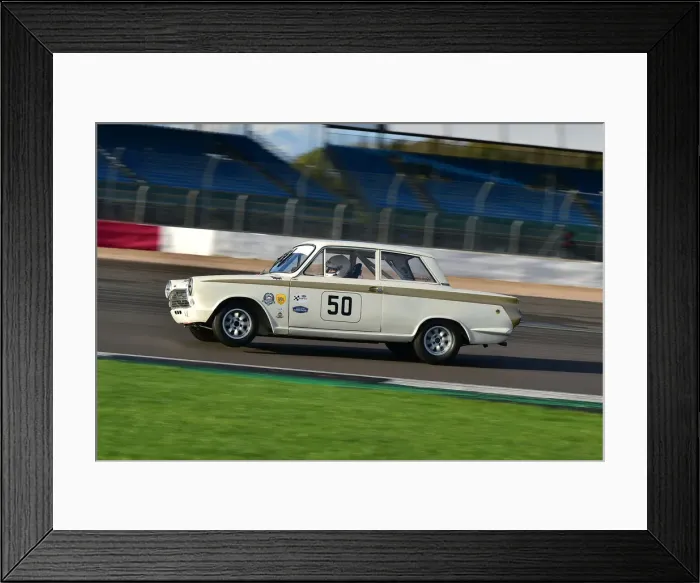 Framed Print : CM32 2657 John Ure, Nick Wigley, Lotus Ford Cortina