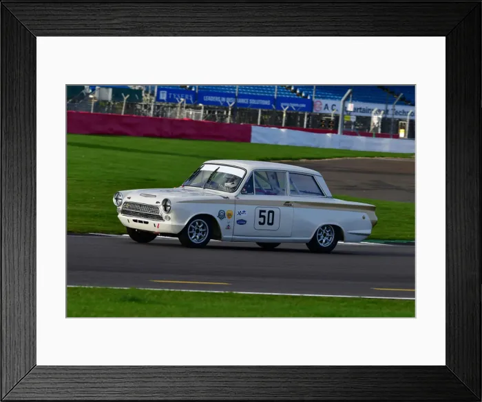 Framed Print : CJ10 2091 John Ure, Nick Wigley, Lotus Ford Cortina