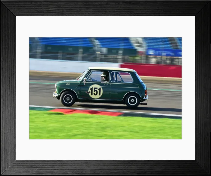 Framed Print : CM32 2816 Jonnie Kent, Austin Mini Cooper S