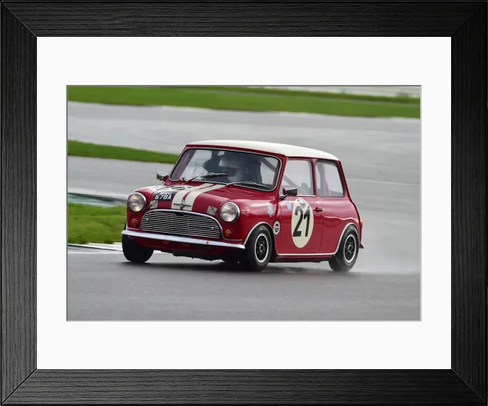 Framed Print : CM32 2488 Maria Costello, Richard Colburn, Morris Mini Cooper S