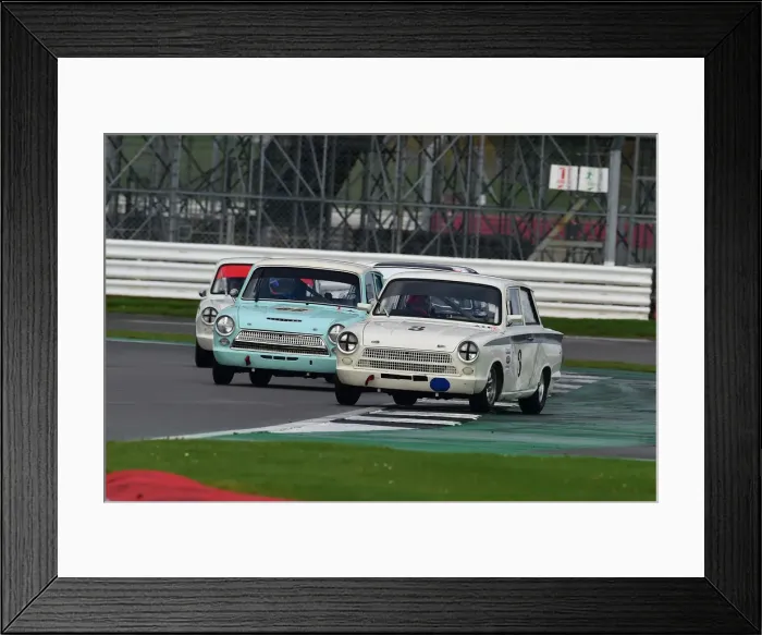 Framed Print : CM32 3337 Richard Dutton, Lotus Ford Cortina, Michael Cullen, Paddy Shovlin