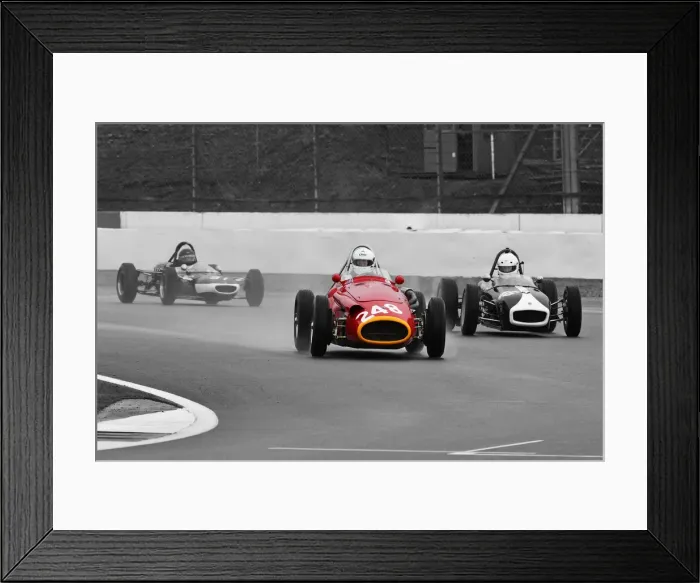 Framed Print : CJ9 2335B W Red Klaus Lehr, Maserati 250F CM5