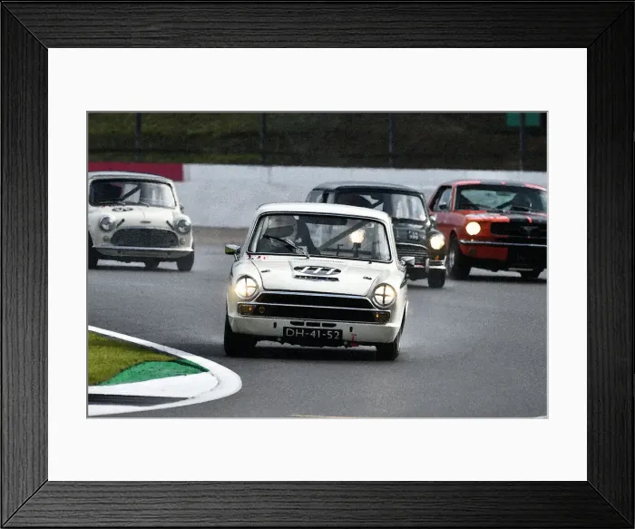 Framed Print : CJ9 2432wcf Ollie Streek, Mel Streek, Ford Lotus Cortina-2