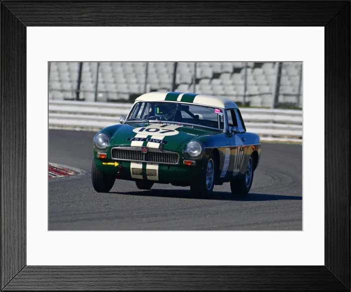 Framed Print : CJ10 3893 Harry Willmott, MG B Roadster
