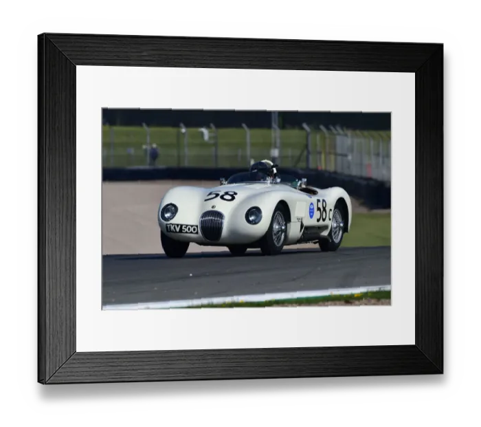 Framed Print : CM33 0856 Hans Martin Schneeberger, Jaguar C-Type